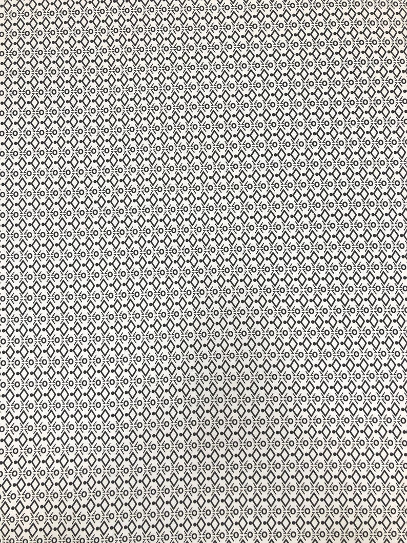 Polyester Spandex Fabric - Small Geometric White And Black Print, 58" Width