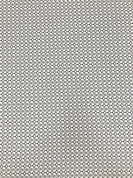 Polyester Spandex Fabric - Small Geometric White And Black Print, 58" Width