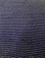 Polyester Spandex Fabric - Navy And White Ruffles, 20Mm, 52/54" Width
