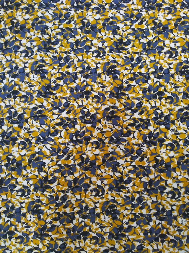 Polyester Spandex Fabric - Leaves Pattern, 58"-60" Width