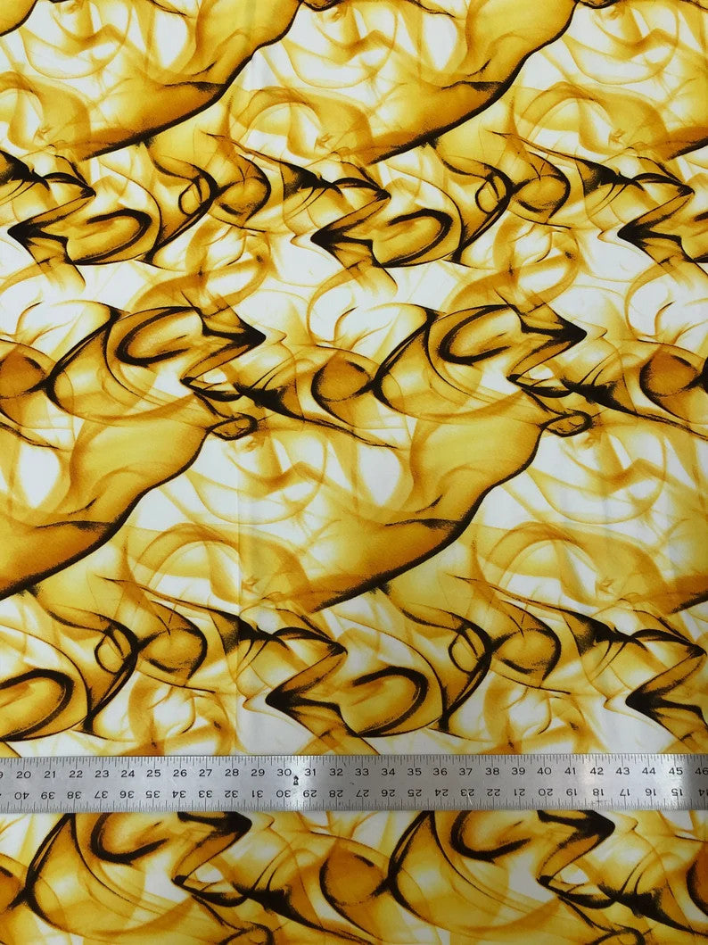 Techno Swirl Polyester Spandex Fabric - Textured Swirl, Medium Weight, 58" Width