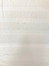 Polyester Spandex Light Weight Fabric - Off White Ruffles, Textured Chevron Design, 52/54" Width
