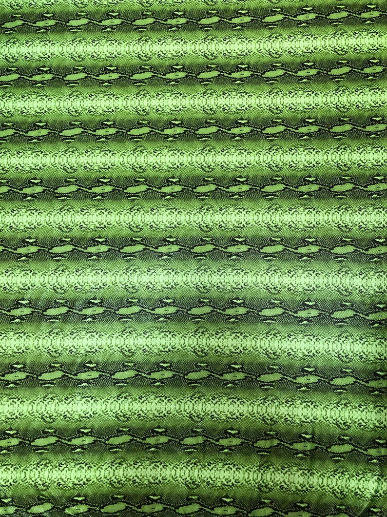 Polyester Spandex Fabric - Neon Shiny Snake Print Foil, 56" Width