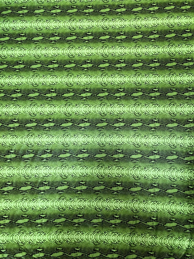 Polyester Spandex Fabric - Neon Shiny Snake Print Foil, 56" Width