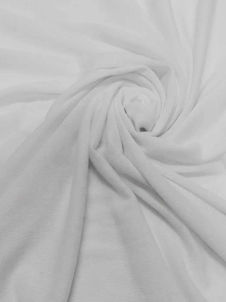 Sweater Knit Polyester Spandex Fabric - Off White, Light Weight, 58/60" Width