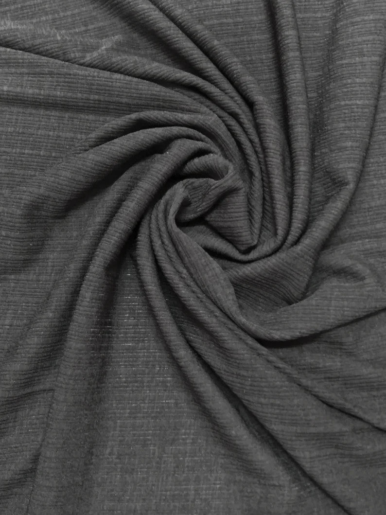 Polyester Spandex Textured Knit Fabric - Light-Medium Weight, 2-Way Stretch, 58" To 60" Width