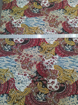 Polyester Spandex Fabric - Paisley Design, 58" To 60" Width