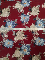 Polyester Spandex ITY Matte Jersey Fabric - Big Flower Design, 58"-60" Width