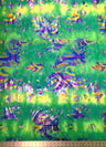 Holographic Shiny Foil Big Reptile Tie Dye Pattern Nylon Spandex Fabric - Green, Purple, Orange, 58"- 60" Wide
