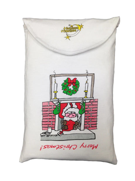 Santa Claus Animated Sleepshirt 100 Percent Cotton Fabric - Matte Studs, Side Slits, One Size Fits Most