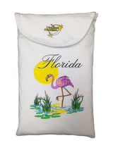 Flamingo Florida 100 Percent Cotton Fabric - Animated Flamingo Print, Side Slits, Matte Studs, One Size Fits Most