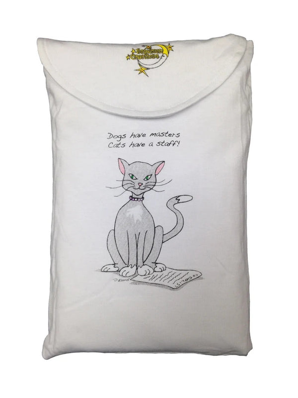 Cat Shirt Animated Sleepshirt 100 Percent Cotton Fabric - Matte Studs, Side Slits, One Size Fits Most