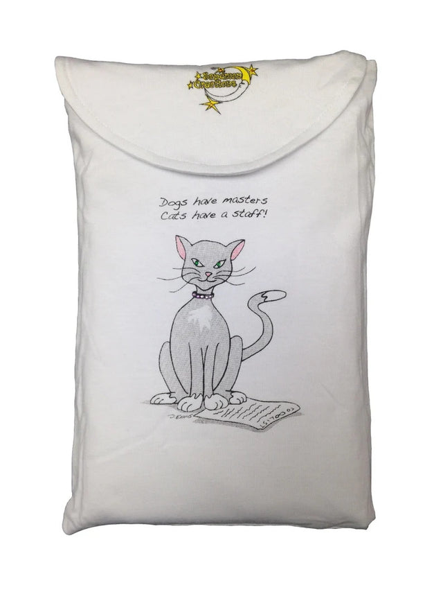 Cat Shirt Animated Sleepshirt 100 Percent Cotton Fabric - Matte Studs, Side Slits, One Size Fits Most