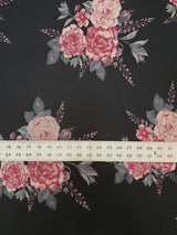 Polyester Spandex Mesh Fabric - See Through Big Flower Print, 58-60" Width