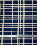 Polyester Spandex Bulgari Fabric - Large Plaid Print, Navy, Taupe, 58"-60" Width