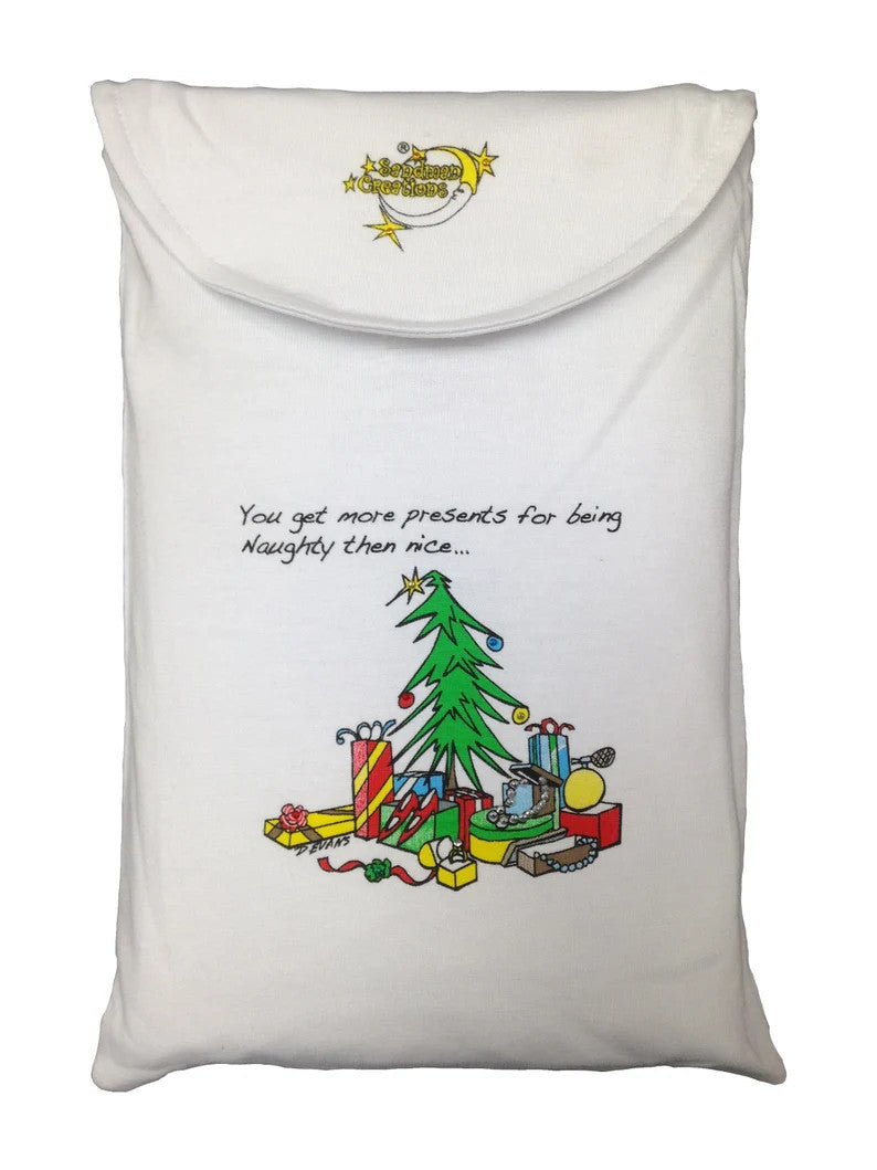 X-Mas Tree Animated Sleepshirt Cotton Fabric - Holiday Graphic, Matte Studs, Side Slits, 36" Length