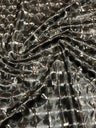 Squared 3D-Hologram Design Polyester Spandex Fabric - Black, Ivory, Shiny Hologram Pattern, 55" Width