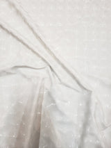 Squared 3D-Hologram Design Polyester Spandex Fabric - Black, Ivory, Shiny Hologram Pattern, 55" Width