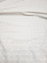 Squared 3D-Hologram Design Polyester Spandex Fabric - Black, Ivory, Shiny Hologram Pattern, 55" Width