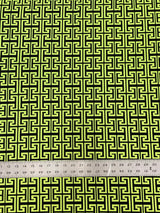Neon Trendy Colors Polyester Spandex Fabric - Greek Key Print, Neon Orange, Neon Lime, 58"-60" Width