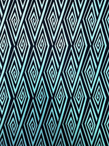 Geometric Diamond Big Pattern Polyester Spandex Fabric - Venecia, Geometric Diamond Print, 58"-60" Width