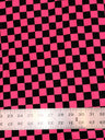 Bright Neon Checker Squares Pattern Polyester Spandex Fabric - Neon Fuchsia, Neon Green, Checker Squares, 58"- 60" Width