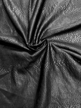 Nylon Spandex Fabric - Heavy Weight Supplex Snake Black Matte Foil Design, Black, 58" Width