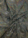 Nylon Spandex Slinky Fabric - 7Mm Shiny Hologram Rectangular Trans & Lurex, Gold, Silver, Red, Navy, 57/58" Width