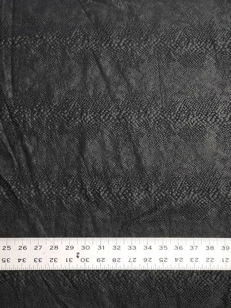 Nylon Spandex Fabric - Heavy Weight Supplex Snake Black Matte Foil Design, Black, 58" Width