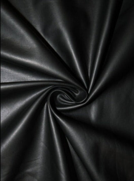Black Stretch Faux Leather