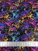Colorful Space Galaxy Nylon Spandex Fabric - Purple, Green, 1 Mm Shiny Hologram, 58" Width