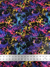 Colorful Space Galaxy Nylon Spandex Fabric - Purple, Green, 1 Mm Shiny Hologram, 58" Width