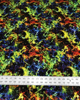 Colorful Space Galaxy Nylon Spandex Fabric - Purple, Green, 1 Mm Shiny Hologram, 58" Width