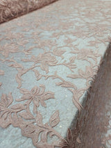 Embroidery Lace Guipure Floral Sequin Mesh Blush