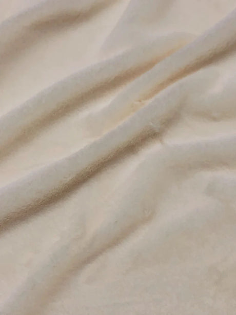 Polyester Faux Fur Fabric - Ivory Shaggy, Heavy Weight, 65" Width