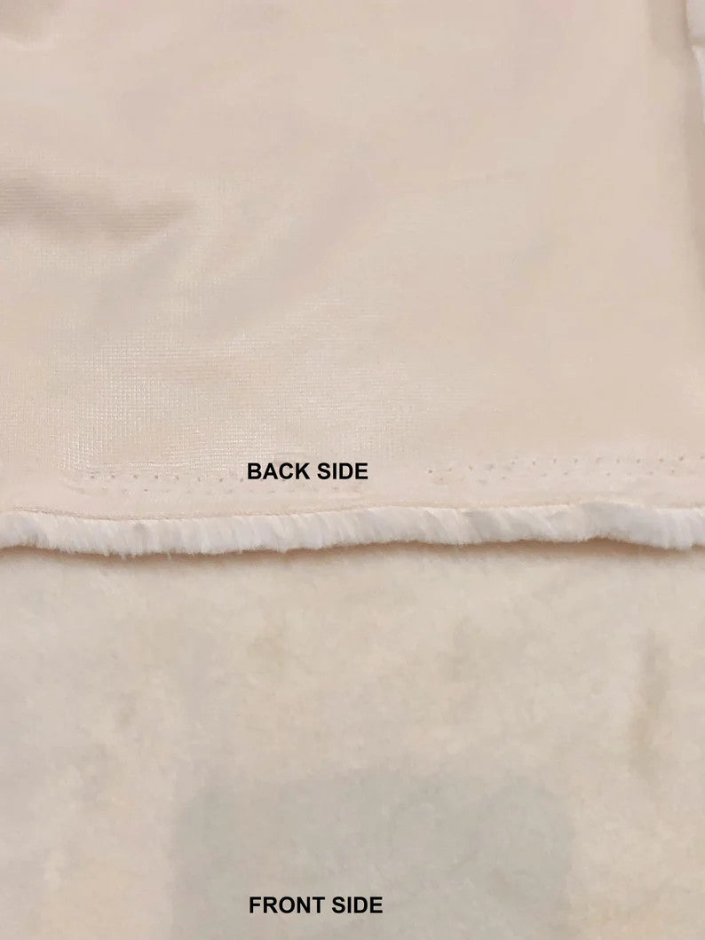 Polyester Faux Fur Fabric - Ivory Shaggy, Heavy Weight, 65" Width
