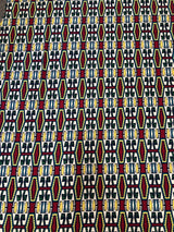 African Print Design Polyester Spandex Fabric - African Print, Multi Color, 58-60" Width