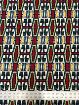 African Print Design Polyester Spandex Fabric - African Print, Multi Color, 58-60" Width
