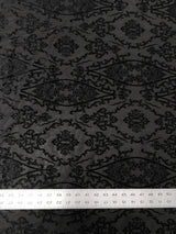Small Damask Burnout Velvet Polyester Spandex Fabric - Damask Pattern, See Through, 60" Width