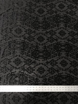 Small Damask Burnout Velvet Polyester Spandex Fabric - Damask Pattern, See Through, 60" Width