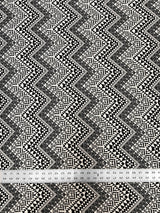 Black And White Tribal Print Polyester Spandex Fabric - Black And White Tribal Print, 58" Width