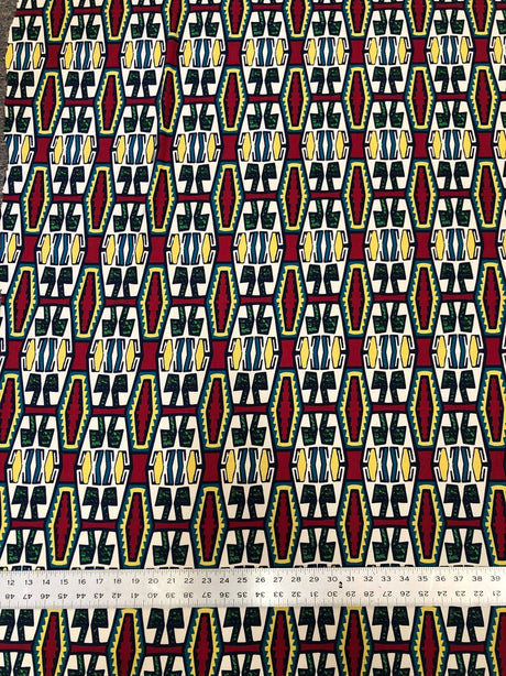 African Print Design Polyester Spandex Fabric - African Print, Multi Color, 58-60" Width
