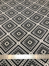 Polyester Anti Pill Soft Fleece Fabric - Plaid Geometric Design