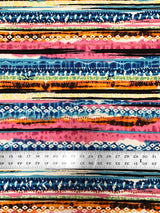 Colorful Tribal Venezia Polyester Spandex Fabric - Tribal Print, Black/Pink, Green/Purple, 58"-60" Width