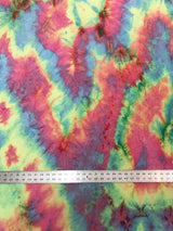 Rainbow Crinkle Interlock Polyester Spandex Fabric - Rainbow Textured, 58"-60" Width