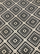 Polyester Anti Pill Soft Fleece Fabric - Plaid Geometric Design