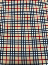 Polyester Anti Pill Soft Fleece Fabric - Plaid Geometric Design