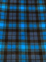 Polyester Anti Pill Soft Fleece Fabric - Plaid Geometric Design