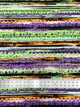 Colorful Tribal Venezia Polyester Spandex Fabric - Tribal Print, Black/Pink, Green/Purple, 58"-60" Width