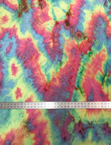 Rainbow Crinkle Interlock Polyester Spandex Fabric - Rainbow Textured, 58"-60" Width